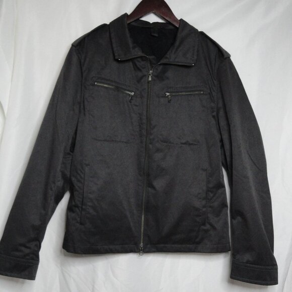 Banana Republic Jacket Moto Biker Racer Military Zipper Pockets Men's Size Large - Picture 1 of 12